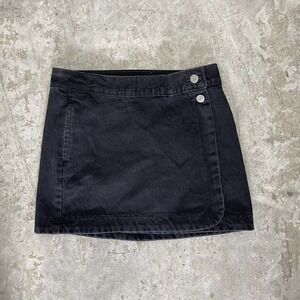 Levis Skirt‎ Womens 27 Black Denim Jean Wrap Mini Y2K Goth Grunge Cotton Tag 24